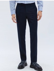 Resim Kip Lacivert Düz Dokuma Fitted Fit Klasik Pantolon 400053 Lacivert 