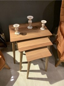 Resim Akset 3lü Zigon Sehpa Ceviz Eko 