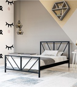 Resim Metalia Gm 228 Gözde Siyah Tek Kişilik Karyola 90x190 