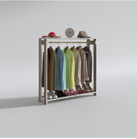 Resim Kenzlife giysi dolabı maksut 135*100*40 crd askılık ayakkabılık Bej 