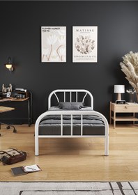 Resim FANO Royal Metal Karyola Beyaz Tek Kişilik Ferforje Yatak 90x190, 90x200, 100x200, 120x190, 120x200 