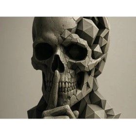 Resim Silent Geometry – Sembolik Kafatası Heykeli 
