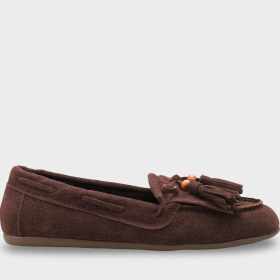 Resim Capone Outfitters Veronique Püsküllü Ahşap Aksesuarlı Yumuşak Kadın Loafer Ayakkabı 
