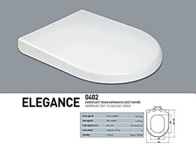 Resim Nkp Elegance Duroplast Yavaş Kapanır Klozet Kapağı 0402 
