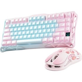 Resim Gravastar Mercury K1 Lite Mekanik Gaming Klavye Ve M1 Pro Kablosuz Optik Mouse Seti, Aurora Mist Optik 