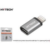 Resim Hytech Hy-Xo25 Gümüş Metal Gövde Microusb 5Pin F To Lightning M Ç Hytech