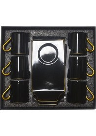 Resim 6 Kişilik 12 Parça Lüx Kahve Fincanı Seti Siyah 