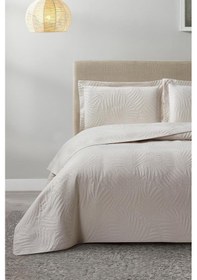 Resim Prag Elyaf Dolgulu Çift Kişilik 240x260 Cm Yatak Örtüsü Bej Bej 