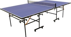 Resim Delta Aventura Dura-Strong Katlanabilir Mavi Masa Tenisi Masası + Ağ-Demir + 2 Raket + 3 Top 