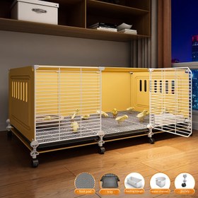 Resim Sağlam & Kolay Montajlı Büyük İç Mekan Tavuk Kafesi, Kilitlenebilir Kapılı - Geniş Kapalı Yaşam Alanı ile Rampa ve Fileli Dayanıklı Modern Dizayn (Tavuklar, ördekler kazlar için) Apartmanlara balkonlarda arka avlu uygun kolay temizlik özellikli ön havalandırma file duvar çatısıyla uzun süre dayanıklık sahibi ki 