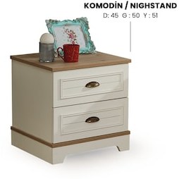 Resim Komodin Urlu ARTE Model İki Çekmece Beyaz Renk İtinalı paketleme 