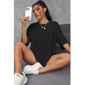 Resim Nemere Baskılı Oversize T-Shirt - Siyah 