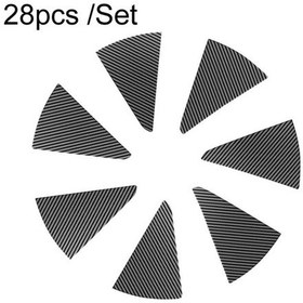 Resim Sones Tesla Model 3 Lastik Etiket Modifikasyonu Koruyucu Film Için 28 Adet / Takım, Stil: Karbon Fiber 