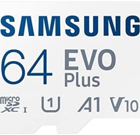 Resim SAMSUNG EVO Plus w/SD Adaptör 64GB Micro SDXC, 130MB/s'ye kadar, Oyun Cihazları için Genişletilmiş Depolama, Android Tabletler ve Akıllı Telefonlar, Hafıza Kartı, MB-MC64KA/AM, 2021 