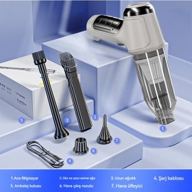 Resim Arabaya Özel Elektrikli Süpürge Akülü-gri 