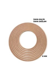 Resim 8'li Ham Mdf, 8mm Kalınlık, 30 Cm Kasnak, Boyanabilir Vidasız Kasnak, Makrome Halkası, Düş Kapanı 