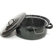 Resim Mavi Eko Emaye Fritöz, Sağlıklı ve Şık Tasarım, Paketli 