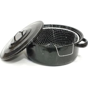 Resim Mavi Eko Emaye Fritöz, Sağlıklı ve Şık Tasarım, Paketli 