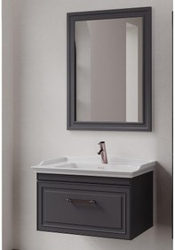 Resim Denko Era 80 Cm Antrasit Banyo Dolabı Takımı Antrasit 