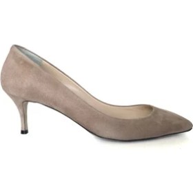 Resim Edza Kloe Kum Beji Süet Deri Kısa Topuklu Stiletto - Büyük Numaralı 