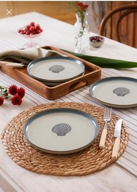 Resim Moderna 4 Parça 21 Cm Pasta Tabağı Tarçın Midye Desenli Tarçın 