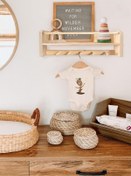 Resim Grootland Montessori Çocuk Bebek Odası Kitaplık Askılık Çok Amaçlı Duvar Rafı 