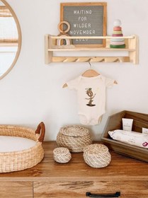 Resim Grootland Montessori Çocuk Bebek Odası Kitaplık Askılık Çok Amaçlı Duvar Rafı 