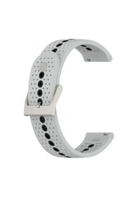 Resim İki Tonlu Silikondan 20 Mm Evrensel Saat Kayışı - Gri / Siyah Gümüş Gri 