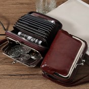Resim Kadınlar için Clutch Çanta, Suni Deri Kısa Çanta Fermuar ve Askı ile, Çok Fonksiyonlu Büyük Kapasiteli Kadın Clutch Çanta Bozuk Para Kart Tutucu, Hafif Moda Modern İş Fermuarlı Kredi Kartı İş Gündelik Yıldönümü Hediyesi Doğum Günü Hediyesi 
