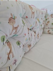 Resim babynestdunyasi 70x130 Çift Yönlü Beşik Kenar Koruma (yılan Yastık Hediyeli) 