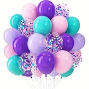 Resim 40 Adet Açık Pembe Mor Mavi Balon Seti, Denizkızı Temalı Doğum Günü Dekoru, Anneler Günü Süslemeleri, Duş Malzemeleri, Cadılar Bayramı Dekorasyonu, Etkinlik Malzemeleri, Renkli Balonlar, Temalı Parti Aksesuarları, Dayanıklı Lateks, Yüksek Kalite Partiküpler, Şenlik Dekorasyon Seti, Duş ve Parti Organizatörleri 
