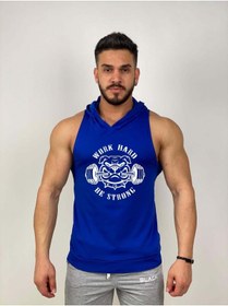 Resim Black İstanbul Black - Work Hard - Tank Top Gym Kapşonlu Hoodie Sporcu Atleti 