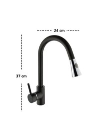 Resim Venita Efsun Çift Fonksiyonlu Spiralli Mutfak Bataryası Siyah 