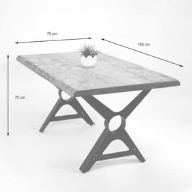 Resim Doğal Ağaç Masif Kütük Masa Yemek Masası (Metal Ayak) 75cm x 185cm 