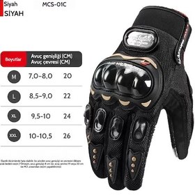 Resim Ridingtribe Dokunmatik, Darbeye Dayanıklı Motosiklet Eldiveni Siyah 
