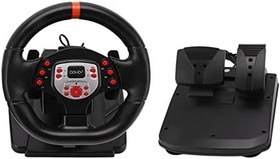 Resim Oyun Yarış Direksiyonları, Anahtar Için Için 360 PC Için Pedallı 180 Derece USB PC Direksiyon 