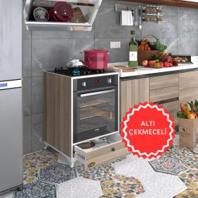 Resim Kenzlife ankastre modülü kabini fosfat crd fırın ocak dolabı çekmeceli ayaklı 