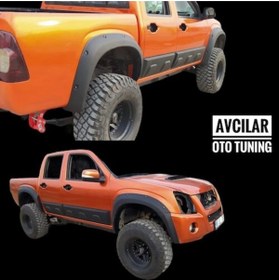 Resim AVCILAR OTO TUNING Isuzu D Max 8 Parça Dodik Seti Mat Siyah Offroad Fiberglass 