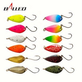 Resim 12 Adet Kutulu Pullu Takım Kutusu, Üç Farklı Özellik 1.5g/2.5g/3.5g Metal Kaşık Tipi Mikro Yem, Kaşık Tipi Maokou Pullu Takım Kutusu, Maokou Kavisli Ağız Luo Fei Jun Balık Akı Pullu 