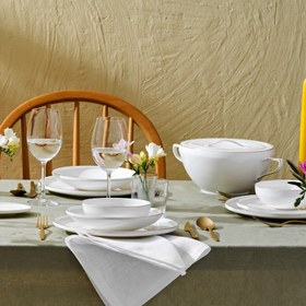 Resim Emsan Freya Fine Bone 60 Parça 12 Kişilik Yuvarlak Yemek Takımı Gold 