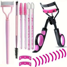 Resim Kirpik Kıvırıcı Seti - Kirpik Kıvırıcı Yedek Şeritleri, Kaş Fırçası, Maskara Fırçası ve Spiral Maskara Fırçası ile Hızlı ve Taşınabilir Kıvrık Kirpikler için Tatil Hediyesi 