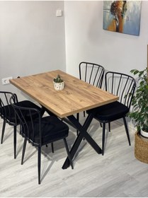 Resim Resa mobilya design Yemek Masası Takımı 120x70 Ve 4 Adet Güneş Sandalye 