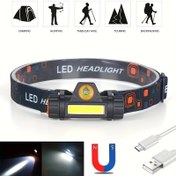 Resim 1-5 Adet Çift Işık Kaynaklı Şarj Edilebilir Kafa Lambası, COB+LED Işık Kaynağı, USB Hızlı Şarj, Manyetik, Hafif ve Kompakt, Ev Yedek Aydınlatma, Dış Mekan Çalışmaları, Acil Durumlar Kamp Ekipmanı, İhtiyari Aydınlatma, Dayanıklı İnşaat, Çok Fonksiyonlu El Feneri, Baş Üstü Aydınlatma, EV Güvenlik Seti, İçin Uygun 