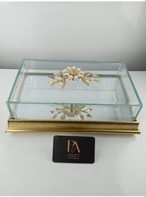 Resim Aynalı Kutu Gondol Şekerlik Sunumluk Söz Nişan Kız İsteme Çikolatalık Dekoratif Obje Biblo Süs Eşya 50 Gold 