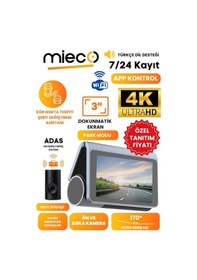 Resim Mieco X8 Wifi /4K UHD/ 170° Ultra Geniş Açı/ ADAS/ Ön + Arka Araç Kamerası 