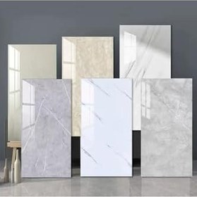 Resim Doori Gri mermer desen yapışkanlı pvc duvar kaplama mutfak banyo sticker 30 * 60cm (6 adet) 1,08mt2 