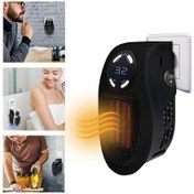 Resim Konesam Duvar Takılı Sıcaklık Regülatörlü 500w Isıtıcı, 15-32 C Ayarlanabilir, 12 Saat Zamanlayıcı, Ateş Koruma, Siyah, Avrupa Standartı 