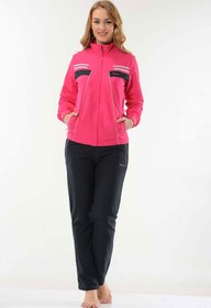 Resim Fantasy Kadın Pembe Yarım Balıkçı Yaka Micropoly Pembe Eşofman Takımı 2068 