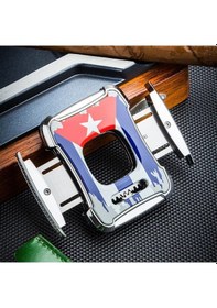 Resim Lubinski Cuba Flag Kılıflı Kare Puro Kesici 60ring 