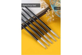 Resim Feyza Design 5'li Set Silikon Pasta ve Yüz Boyası Fırçası, Ince Uçlu El Işi Fırça 